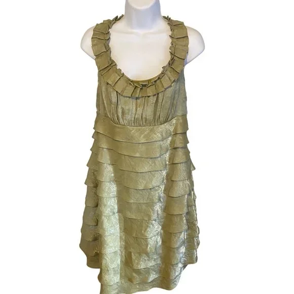 New Directions green ruffle lined size 16 dress - Picture 7 of 7